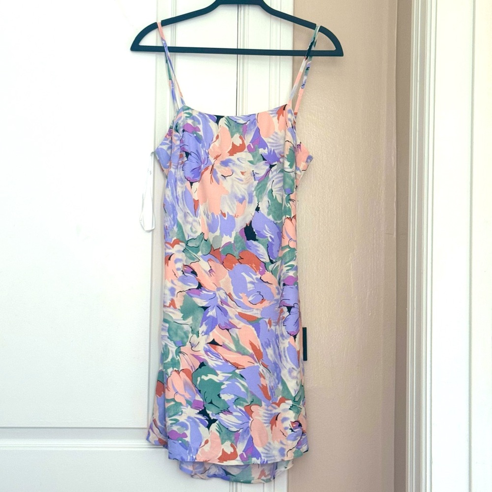 Impressions of Love Floral Print Tie-Back Mini Dress Lulu dress. New Size M